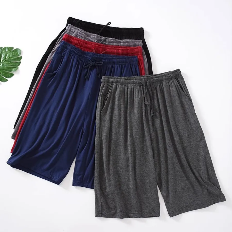 

Plus Size 8XL 6XL Casual Sleep Shorts for Men Modal Men's Pajamas Shorts Summer Soft Five Points Beach Shorts Loose Homewear