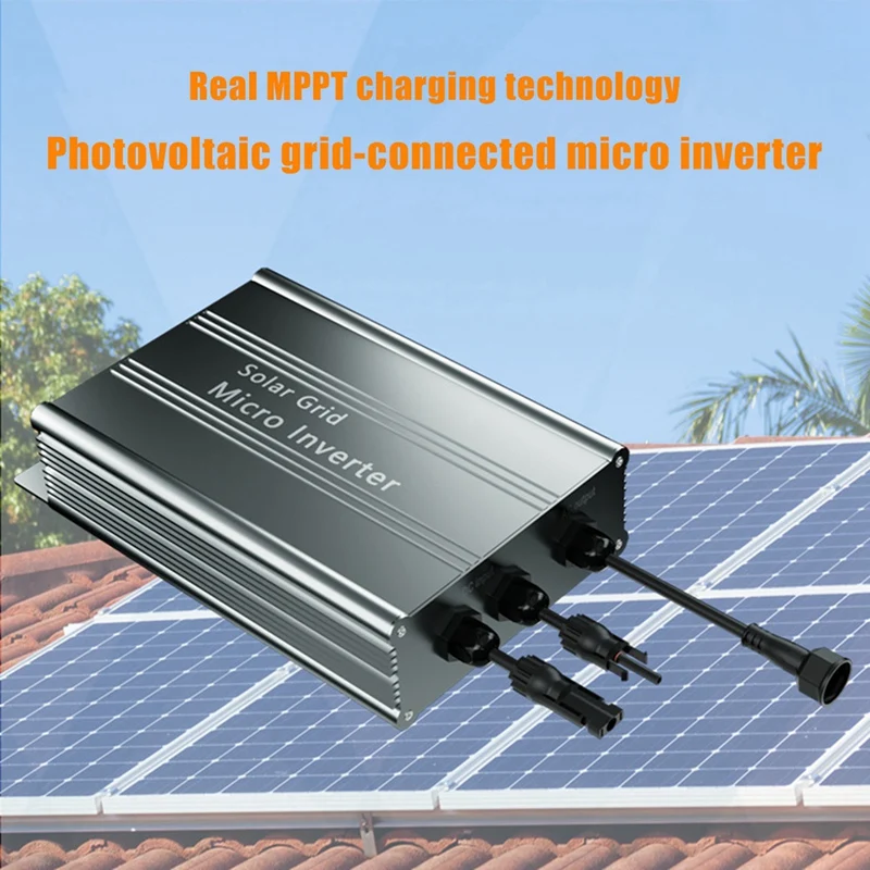 1 Piece 500W MPPT Photovoltaic Grid Tie Mini Solar Inverter DC 18-50V To AC 110/220V Mini On Grid Inverter For Home MPPT Solar