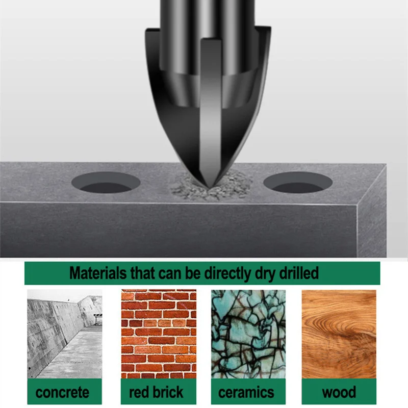 2PCS 3/4/5/6/8/10/12 mm Size Cross Hex Tile Bits Glass Ceramic Concrete Hole Opener Alloy Triangle Drill
