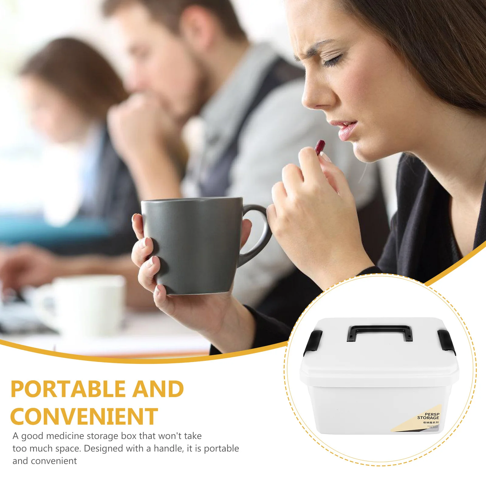 صندوق دواء منزلي صغير متعدد الطبقات من البلاستيك المتين حقيبة تخزين محمولة بمقبض منظم الإسعافات الأولية مجموعة الإسعافات الأولية