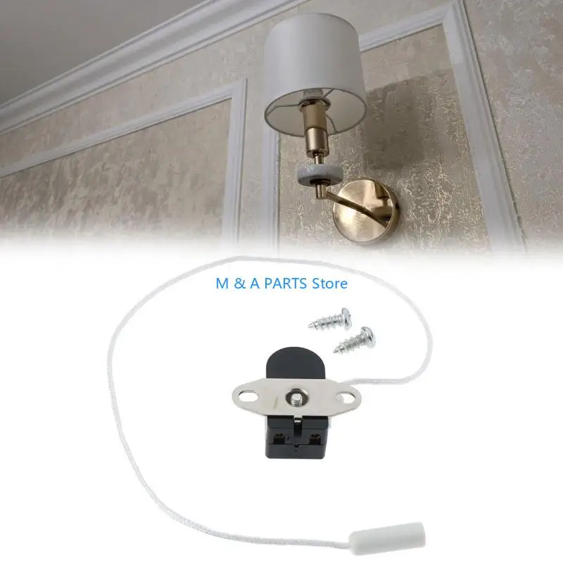 U1JF Easy To Install Black Pull Cord Switches 2A 250V Ceiling Fan Light Switches Suitable For Different Lamp Types