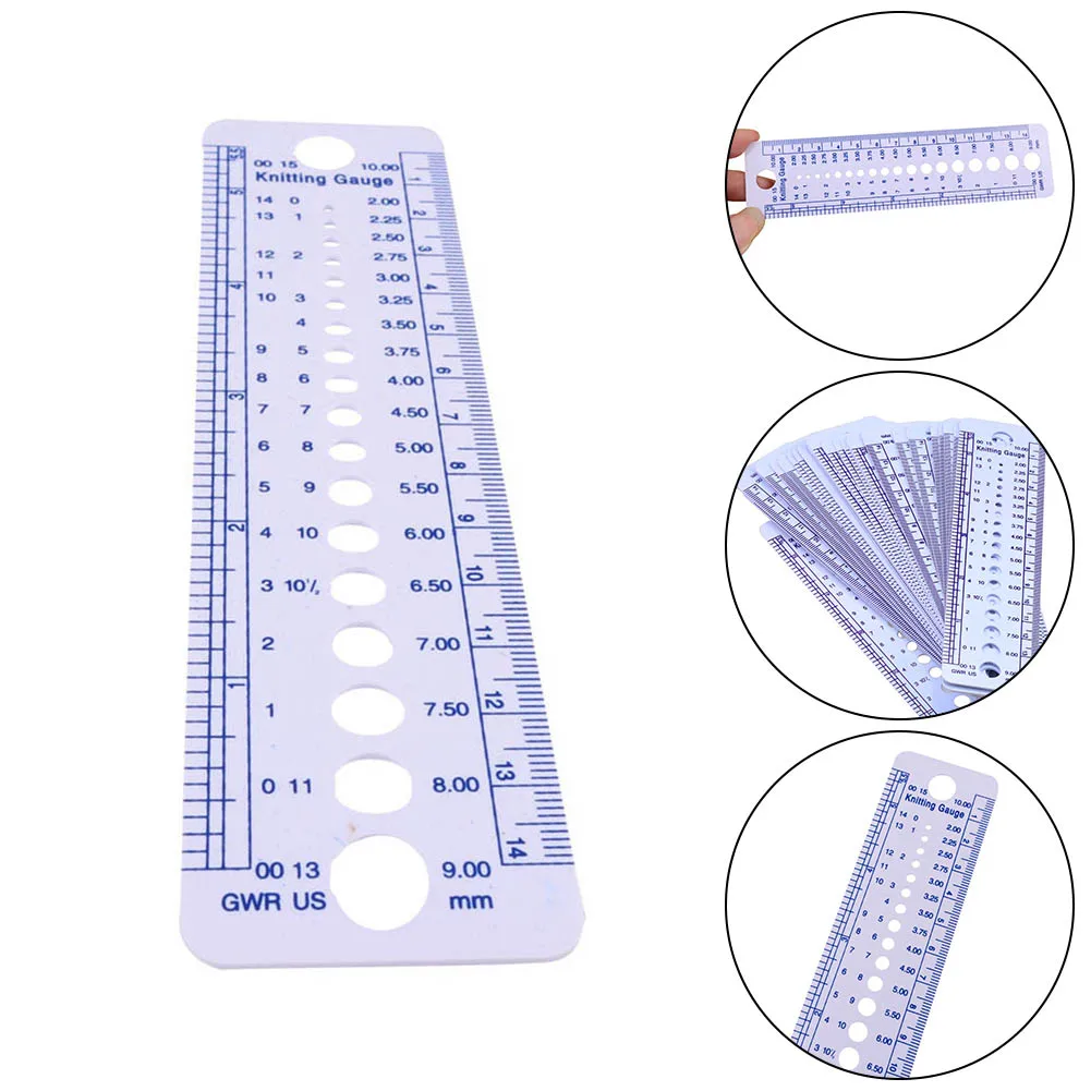 1 Pcs Plastic Ruler Needle Knitting Template Gadget Practical Aid Sewing DIY Measure Tool Accessories Sweater Knitting