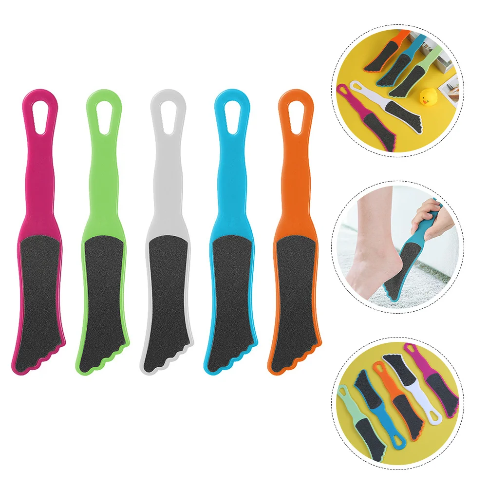 

5 pcs Double Sided Foot File For Dead Skin Calluses Removal Pedicure Tool With Handle Scrubber Files For Smooth Feet