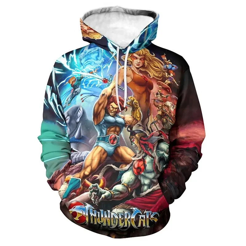 Thundercats Hoodies Anime 3D Print Streetwear Men Women Fashion Sweatshirts Oversized Hoodie Kids Pullovers Tracksuits Clothing