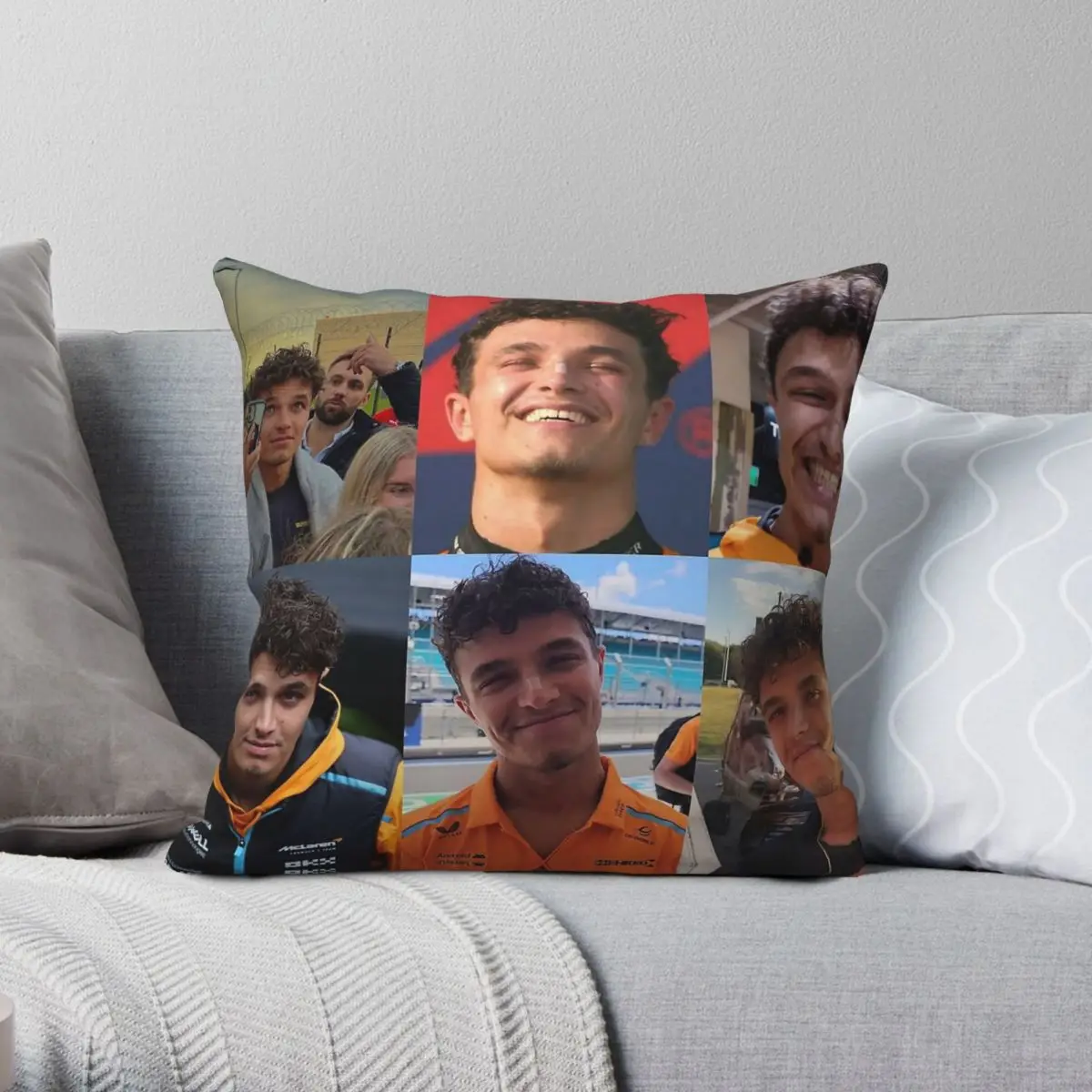 

Lando Norris Square Pillowcase Polyester Linen Velvet Creative Zip Decorative Home Cushion Cover