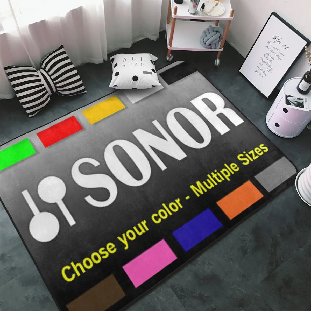 Sonor Drums Guitar Anti-Slip Floor Mats Kitchen Floor Mats Bedroom Carpet Entry Door Mats Home Decor Room Rugs