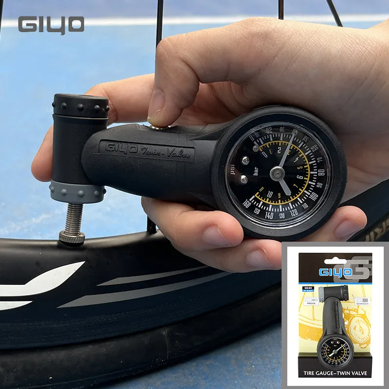 GIYO GG-05 160 PSI Tire Air Pressure Gauge Mini Portable Bicycle Air Tire Meter For Mountain Road Bicycle Presta Schrader Valve