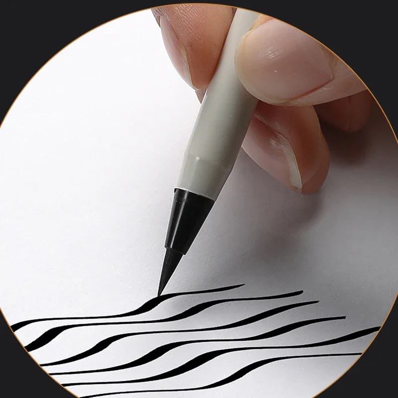 1Pcs Calligraphy Pen Fine Liner Tip Soft Head Brush Pens Wolf Hair for Signature Drawing Hand Lettering School Art Supplies