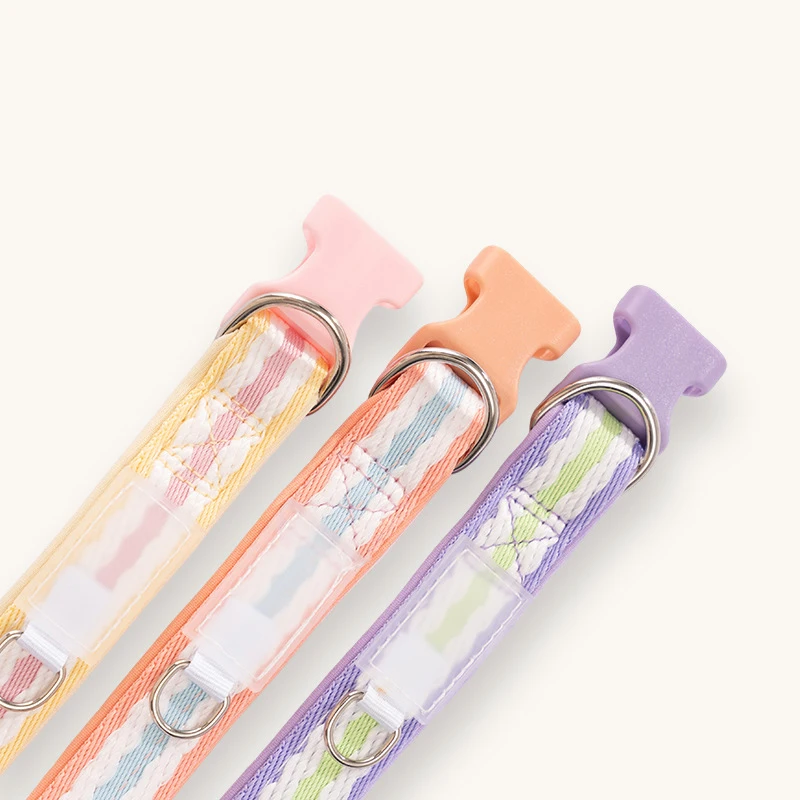 Adjustable Cotton Dog Collar With Plastic Buckle For Pets_voghion.com