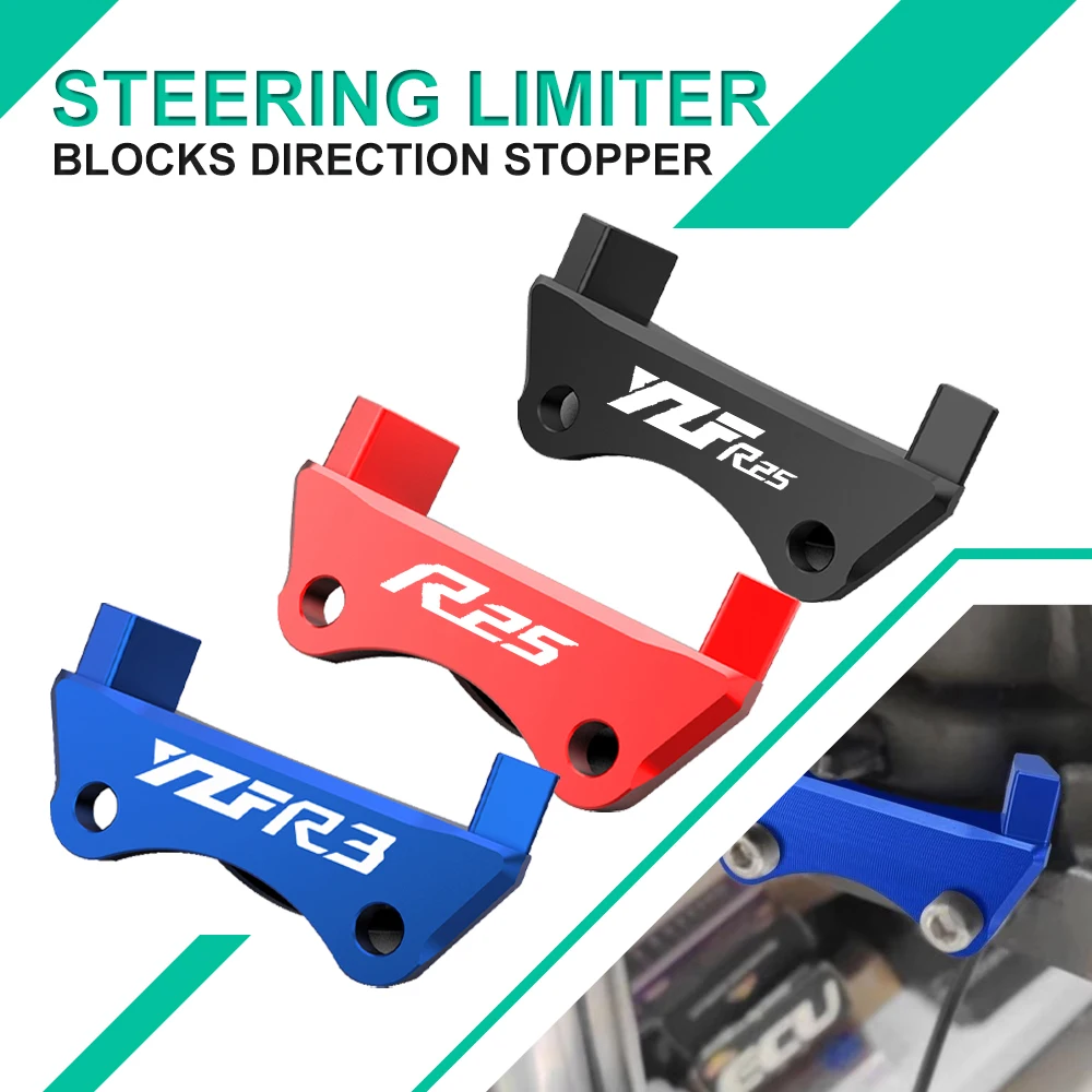 For Yamaha YZF-R25 YZF-R3 YZF R25 R3 2015-2024 2023 2022 2021 Steering Limiter Blocks Direction Stopper Accessory CNC Motorcycle