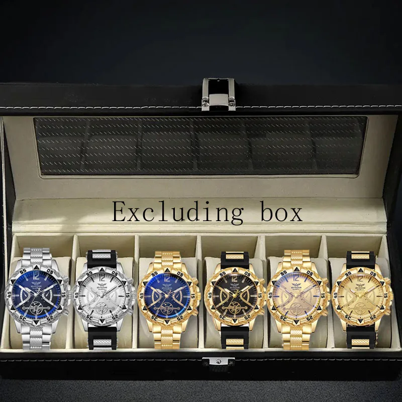 Fiesta de moda con tira de acero para hombre de 6 piezas, reloj de moda, regalo para hombre, regalo para hombre