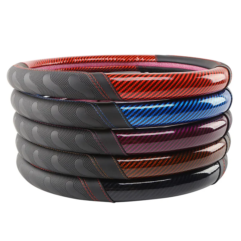 For Jeep Series of Cars Carbon Fiber Steering Wheel Cover, Breathable and Sporty, Anti Slip and Wear-resistant,All-season - view 6