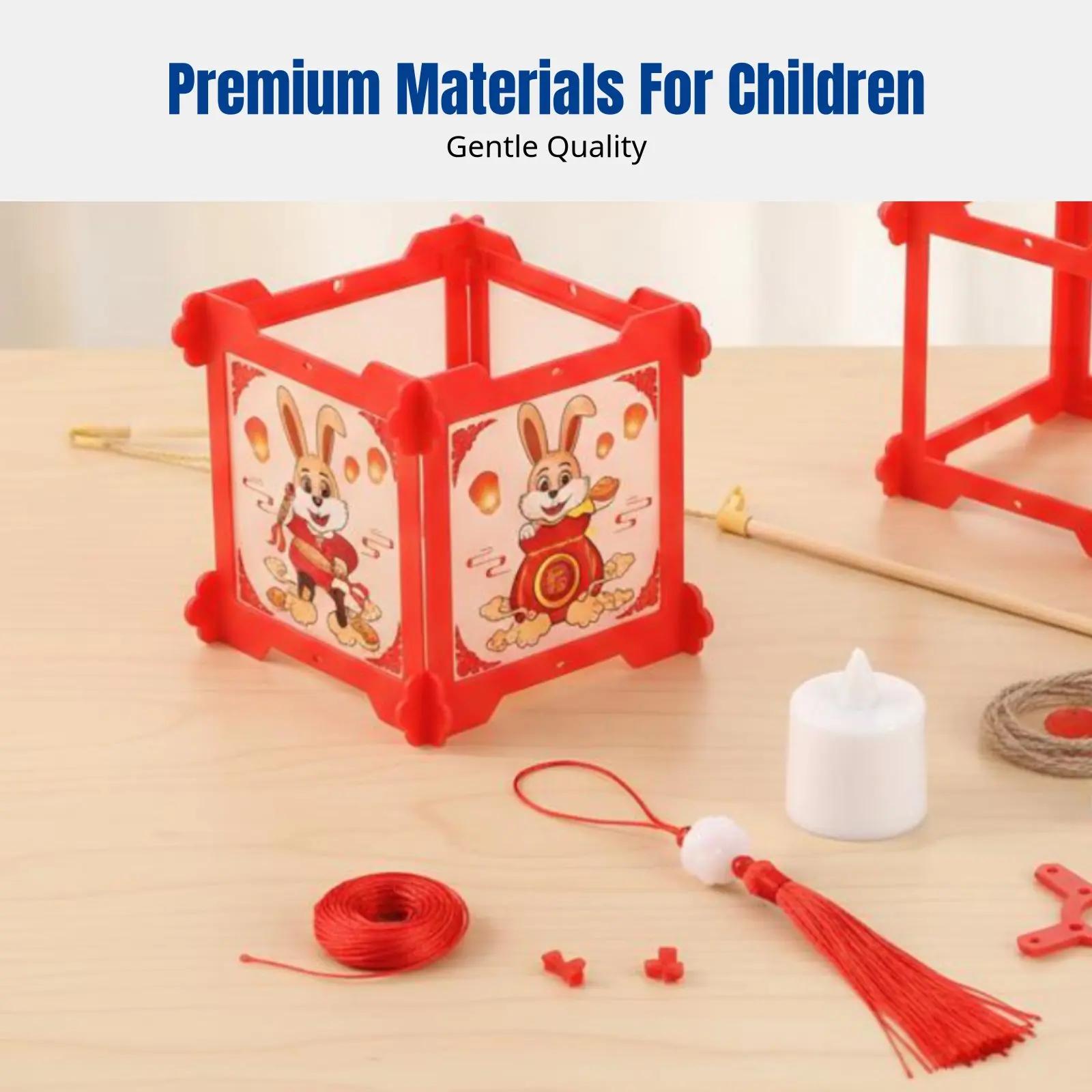 

DIY Handheld Hare Lantern, Regal Event Design, Kids Craft Kit, Chinese Classical