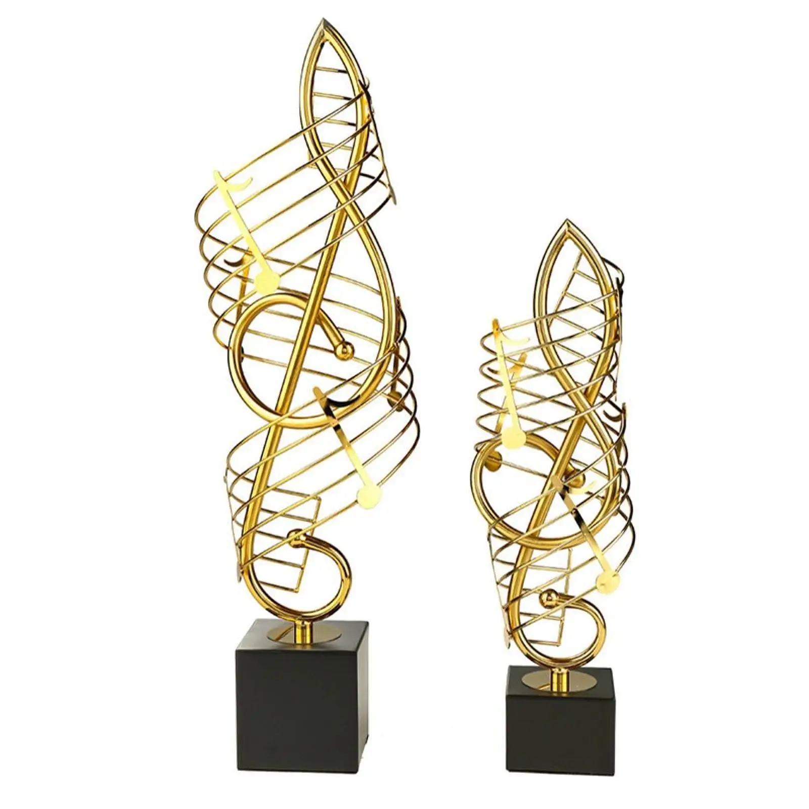 Creative Musical Note Ornament Gift Golden Cutout Music Crafts Musical Note Statue for Study Desk Office Living Room Bookshelf