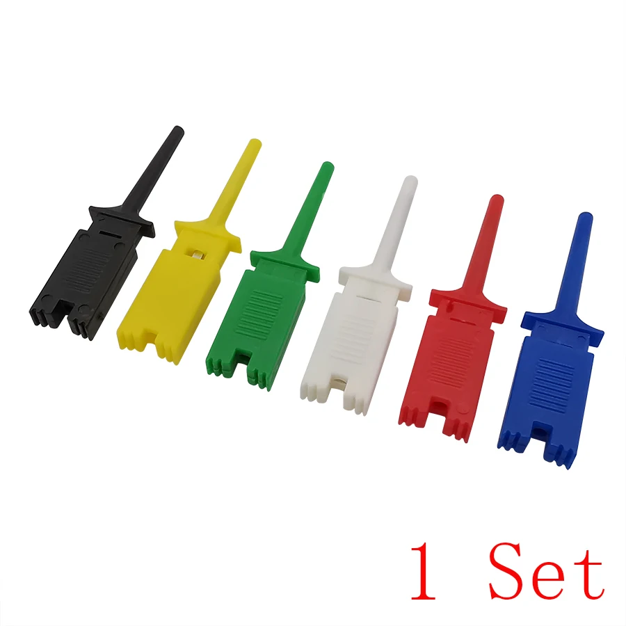 20/30CM Test Haken Clip Logic Analysator Kabel Greifer Sonde Jumper Draht Klemme Kit Gelb/Rot/schwarz/Grün/Weiß/Blau
