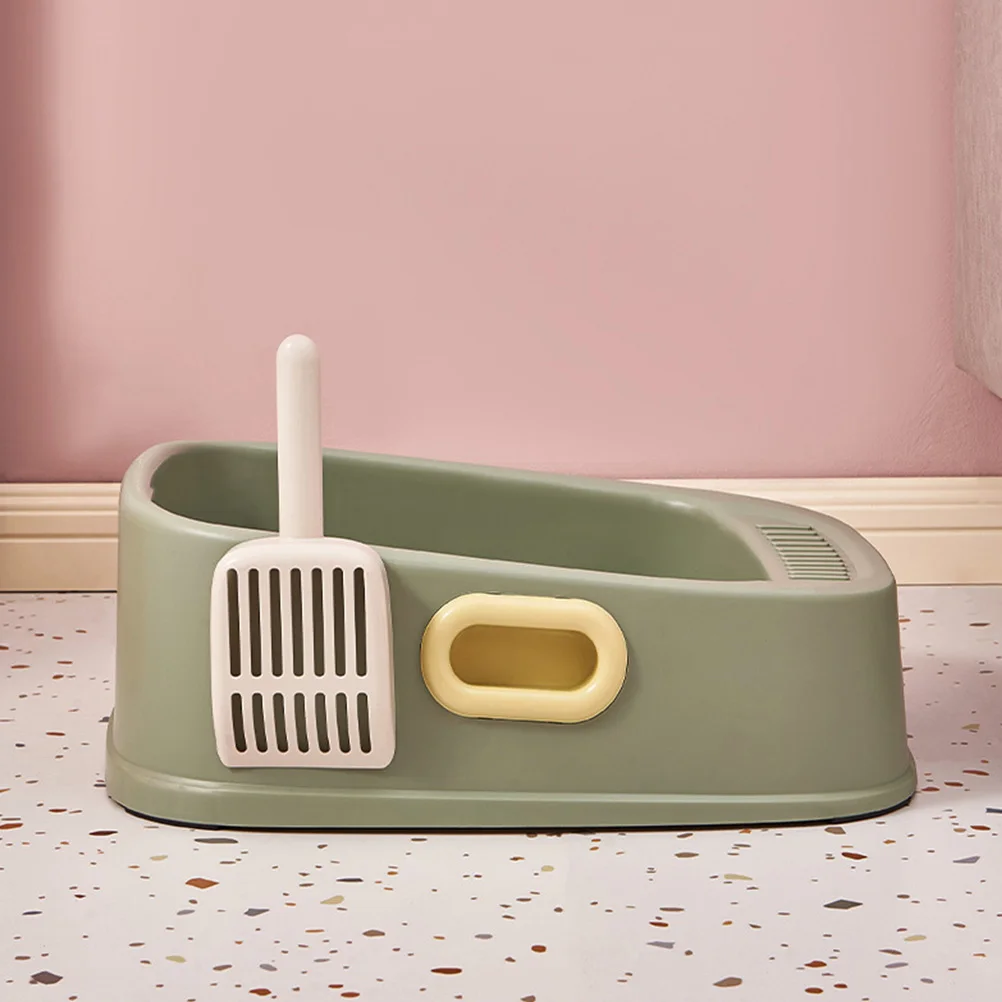 

1 Set Cat Litter Box Semi-Enclosed Anti-Splash Large Space Odor Control Pet Toilet For Cats Kitten Training Litter Pan Potty Pet