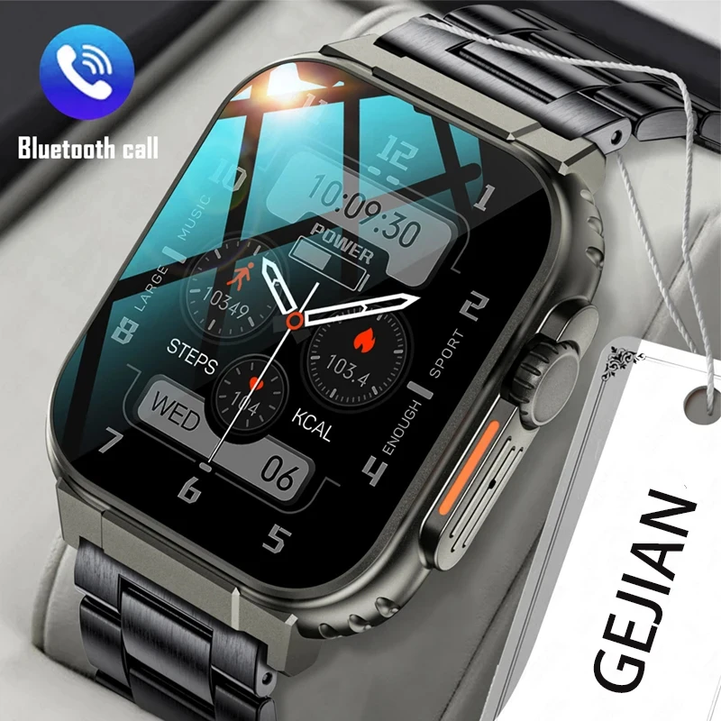 GE JIAN 2023 Smart Watch Men's 1.96-inch Full Touch Screen Sleep Heart Rate Blood Pressure Exercise Fitness IP68 Waterproof