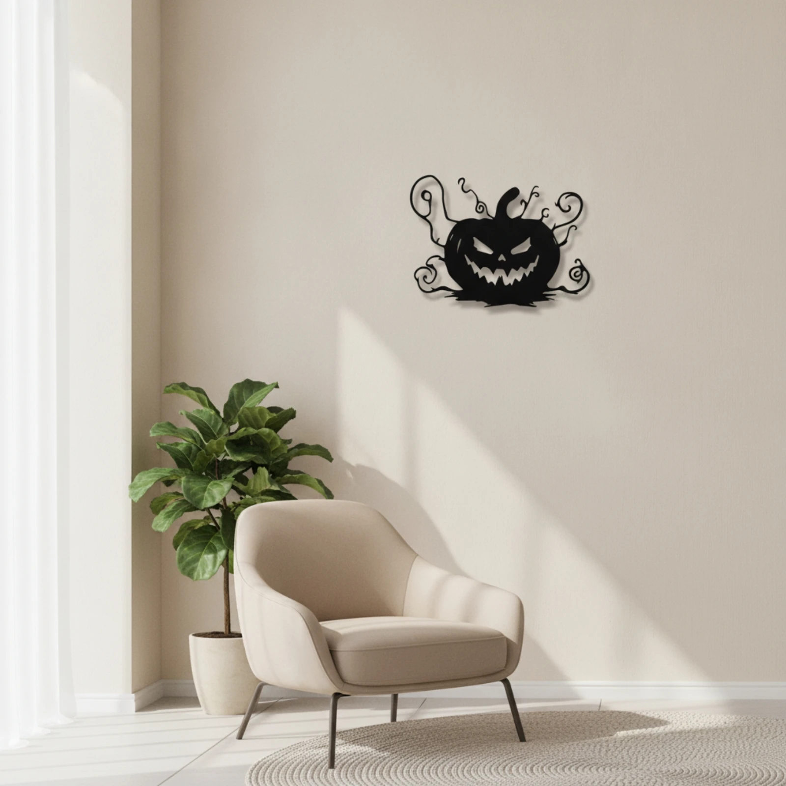 Metal Pumpkin Silhouette Weatherproof Pumpkin Wall Decor Sturdy Farmhouse for Porch, Living Room