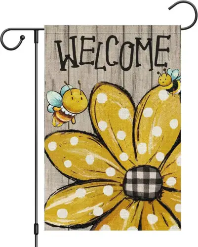 Welcome Summer Daisy Garden Flag 12X18 Double Sided Burlap Spring Summer Flower VVL YYX EEZ