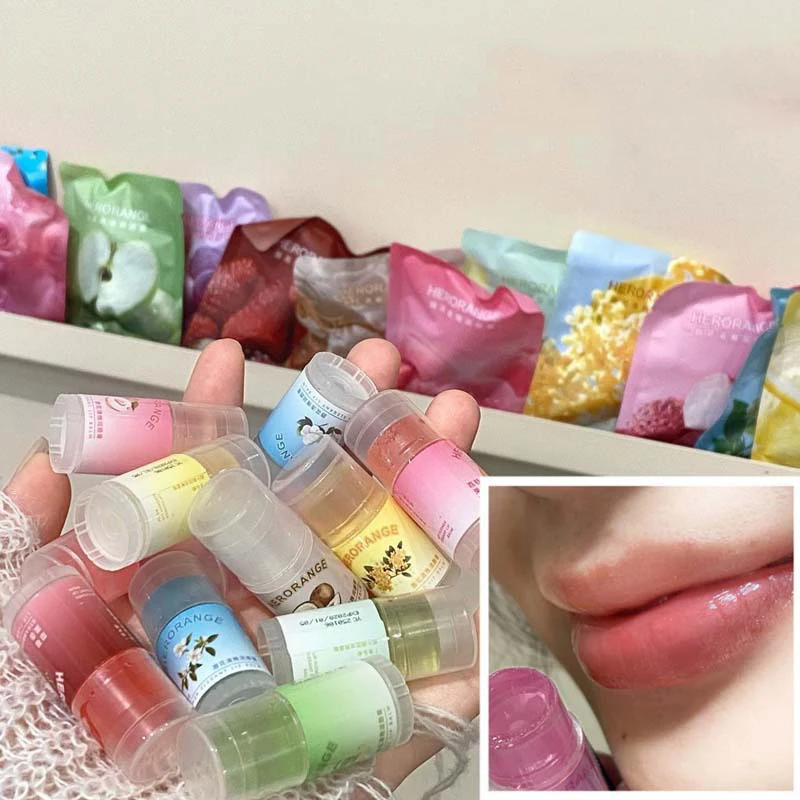 بلسم شفاه فواكه شفاف مرطب صغير للعناية بالشفاه بلسم العناية اليومية مرطب أحمر شفاه ملون يتلاشى الخطوط الدقيقة ملمع شفاه جيلي #3