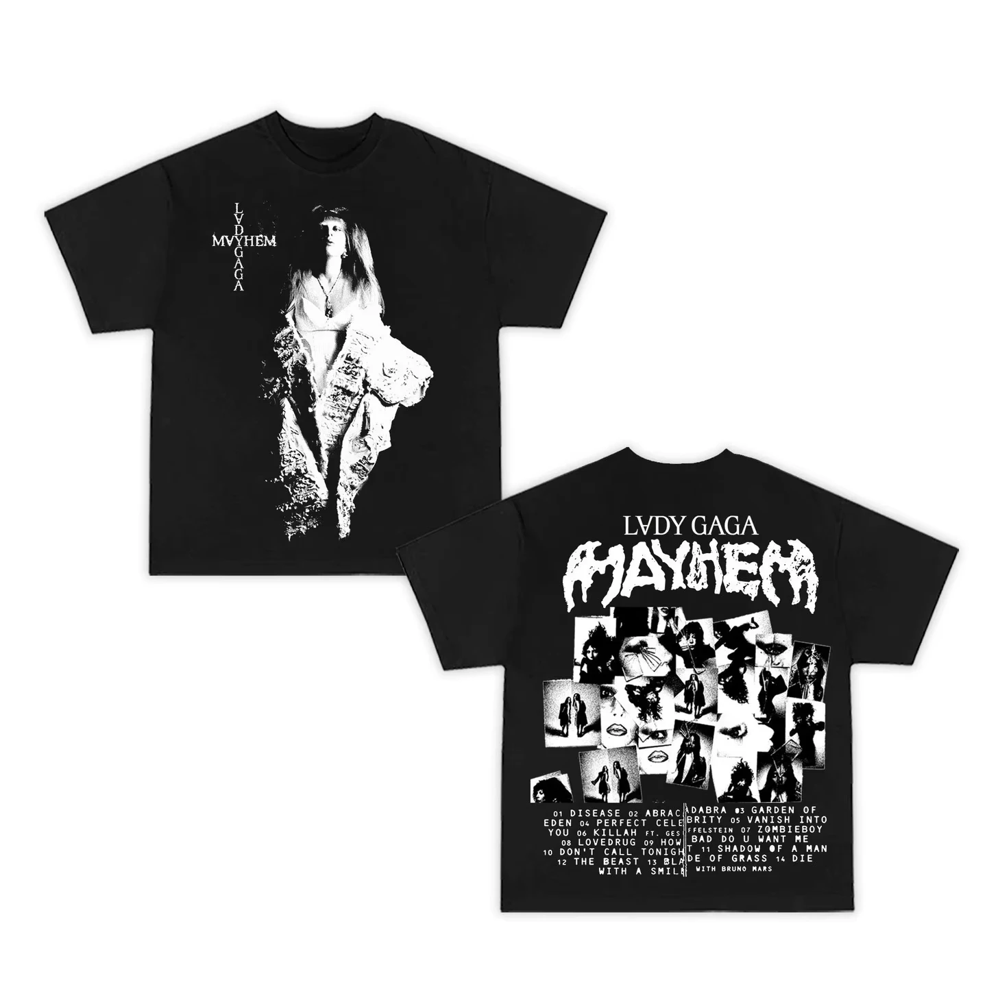 2025 Lady Gaga Mayhem New Album T Shirt Men Women Short Sleeve Cotton Tees Streetwear Y2k T-shirts Unisex Clothing Summer Tops