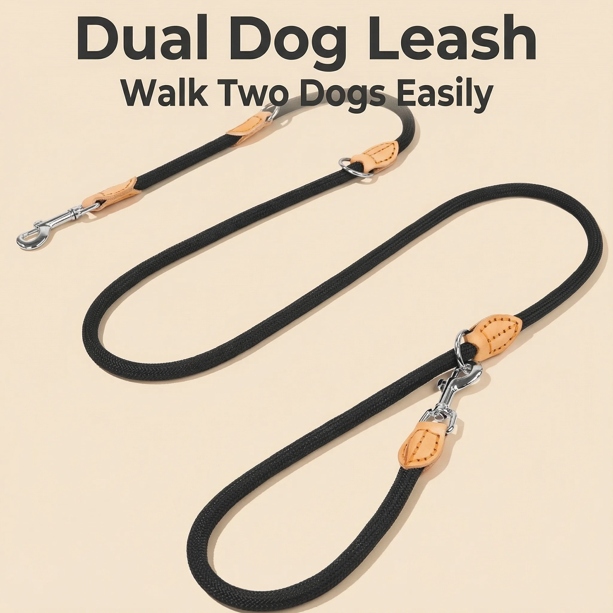 

AdjustableHands-FreeDoubleDogLeash2.1MDurableNylonRopeReflectiveDesignforSafeNight RunningwithComfortableWaistBelt forPet Owners