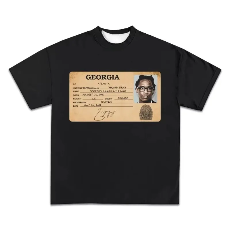 

Футболка с графическим принтом Who's Young Thug, высокое качество, повседневная уличная одежда с короткими рукавами Y2k, мужская одежда, уличная одежда