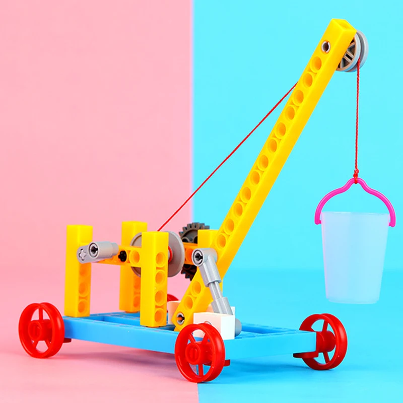 Crane Model STEM Technology Gadget Kids Science Toys Physical Plastic Engineering Vehicle Educational Toys for Children