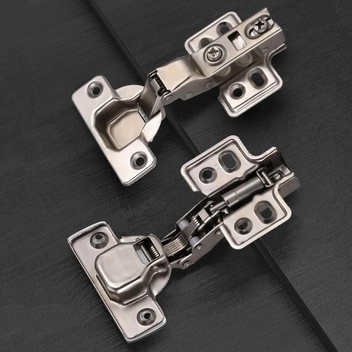 4/6/8/10Pcs hydraulic hinges, hardware accessories cabinet wardrobe door cushion hinge, cold rolled steel, nickel-plated surface