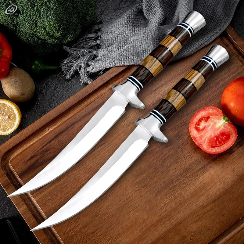 Stainless Steel Bone Meat Cleaver Chef Butcher Boning Knife Hand Forged Kitchen Fillet Knife Fruit Vrounded handle Cooking Tools