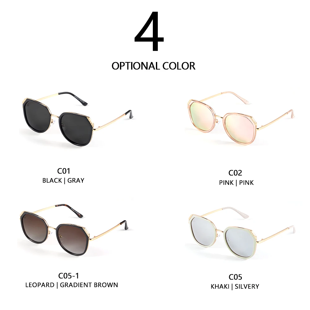 AOFLY Polarized Sunglasses Women Fashion Square Ladies Luxury Brand Trending Oversized Retro Sunglasses Female UV400 Protection