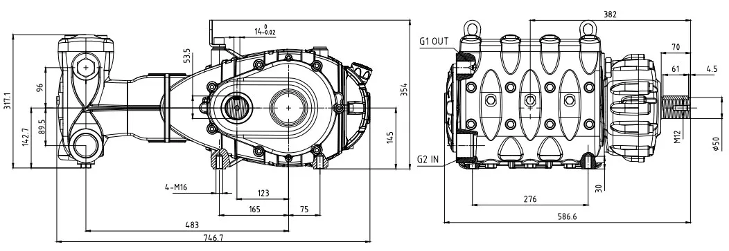 FW 200LPM 200Bar High Pressure Industrial Pump Cleaning Machine Pump for sewer Dredge cleaning