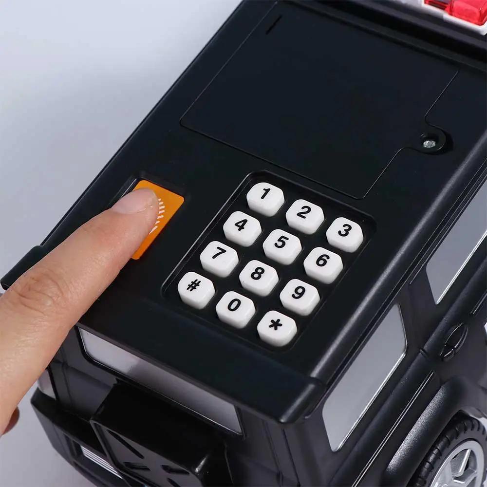Skarbonka na monety z czytnikiem linii papilarnych, hasłem, automat bankomatowy, zabawki dla dzieci, skarbonka na pieniądze, sejf na pieniądze, model samochodu SWAT, model samochodu, skarbonka świnka