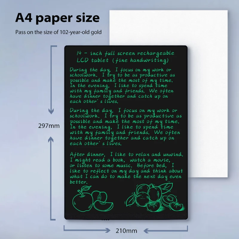 14インチ超微細手書き液晶書き込みタブレット消去可能再利用可能デジタル描画ビジネス文具教育玩具