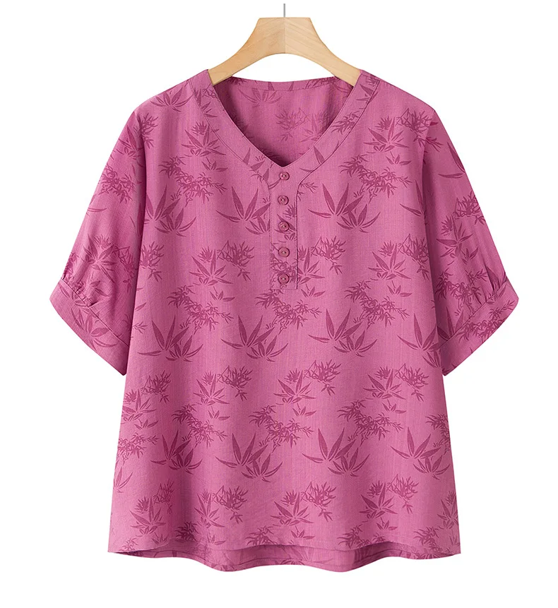 XL-5XL حجم كبير منامة المرأة مجموعة خمر المطبوعة ملابس المنزل الربيع الصيف قطعتين دعوى عادية الأم ملابس خاصة بيجامة