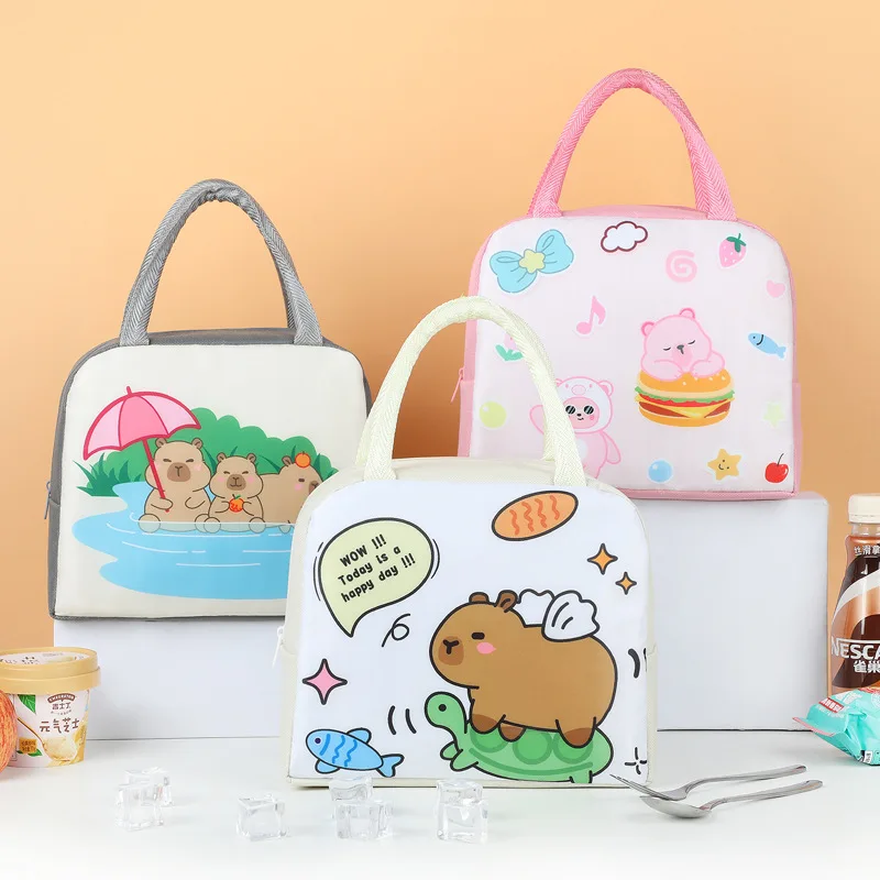 Children's Cute Cartoon Handbag - Thermal Insulation Animal Pattern Bento Rice Lunch Box Bag