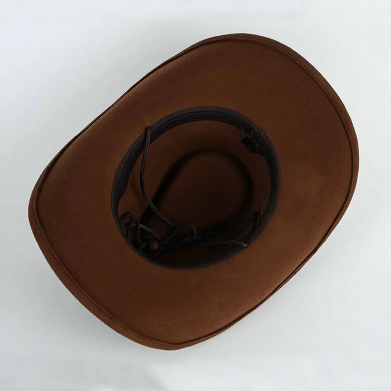 Cowboy Hat For men Pure Wool Felt Cowboyhoed Horsemanship Western Country Accessories Women Cowgirl Hats Rivet Leather Cord