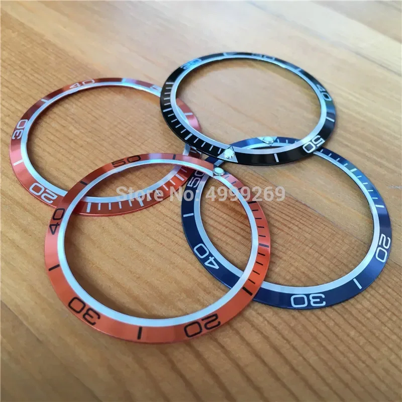 Luminous aluminum 41mm bezels inserts loop for OMG seama planet ocean automatic Chronograph orange/balck/blue watch parts tools