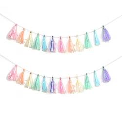 Mermaid Tassels Banner Blue Purple Hanging Garland Under the Sea Mermaid Party Decor Girl Happy Birthday Baby Shower Supplies