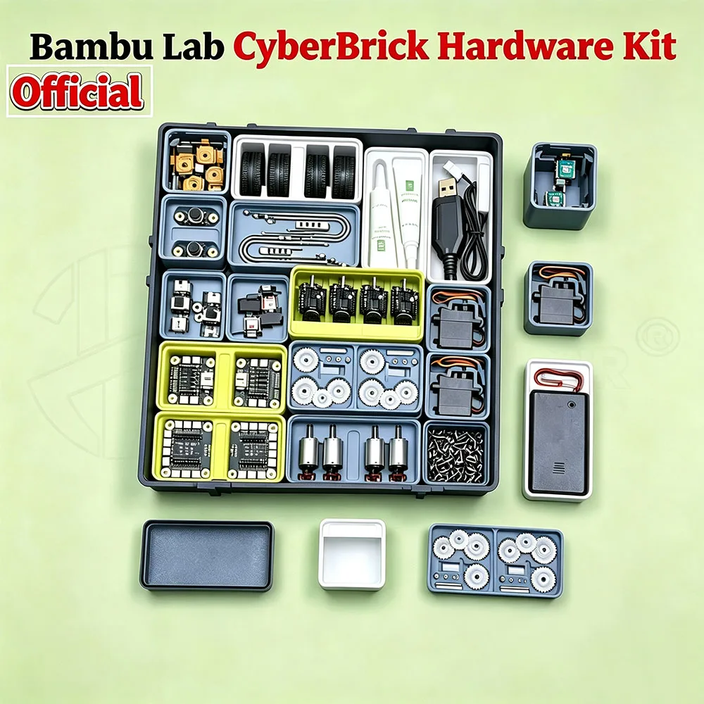 Bambu Lab DIY Racing Robot Component Set, Remote Control Hardware Kit for Self-assembly 3D Printed Model Projects