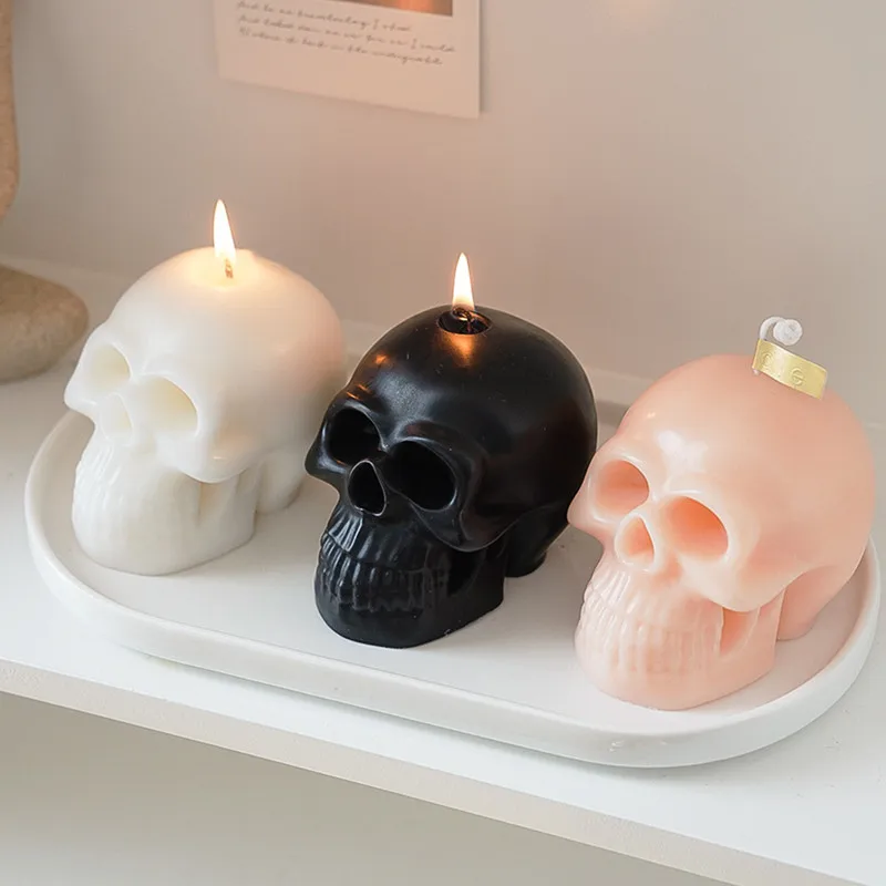 

Skull Candle Silicone Mold Halloween Funny Scented Candle Mold Halloween Handmade Gift Candle Home Decoration Crafts