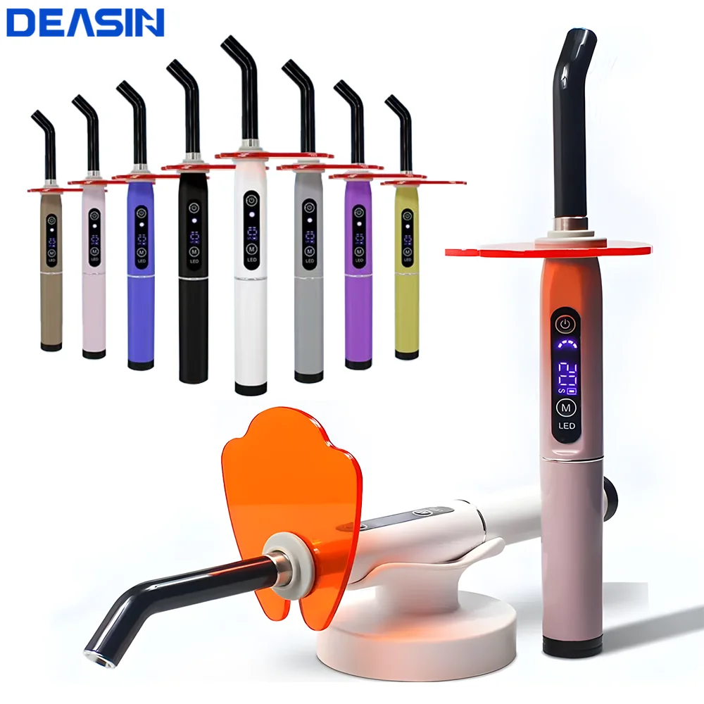 Dental Wireless Photopolymerizer Resin Curing Lamp Light Curable Oral Hygiene Cordless Device Digital Display DEASIN