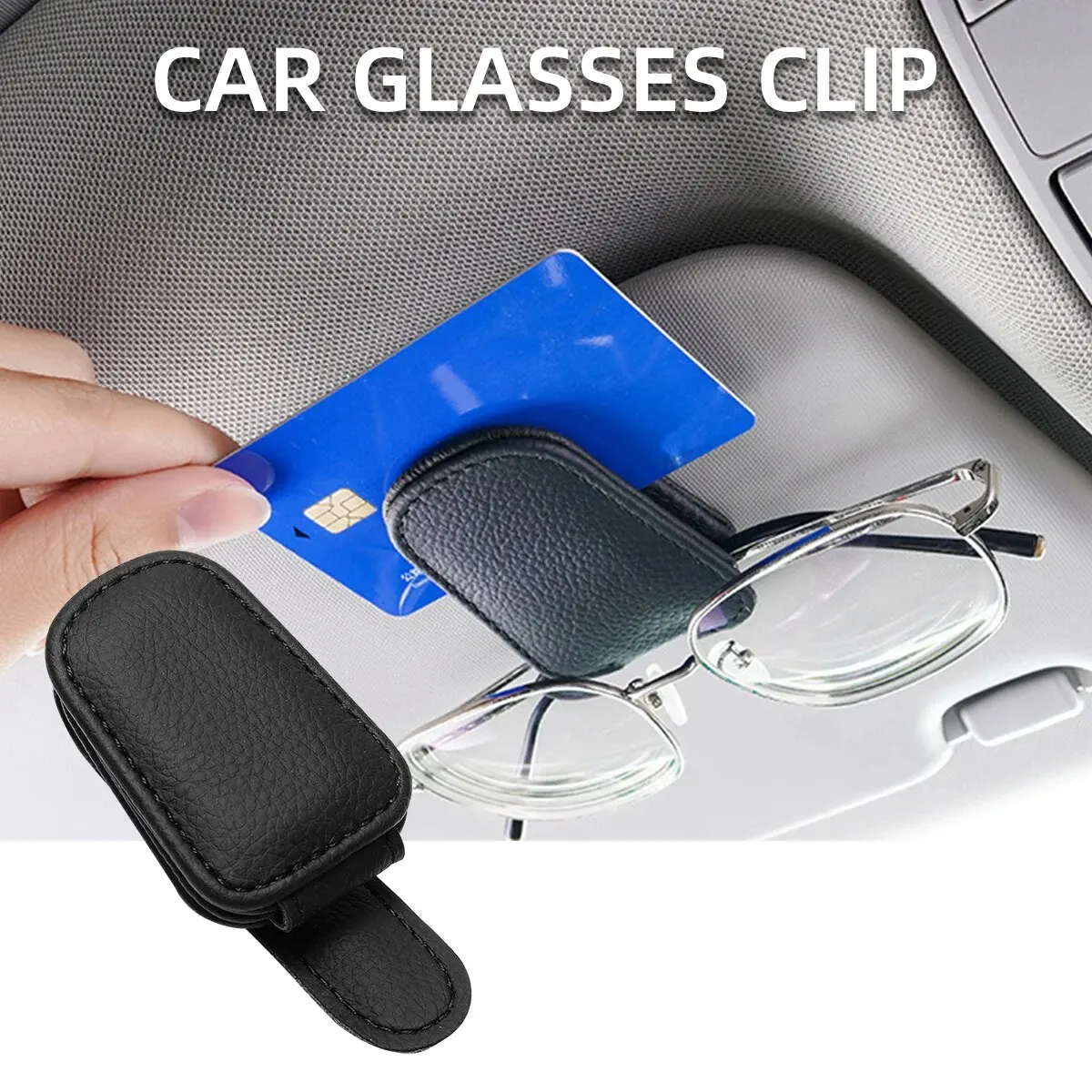 1pcs Universal Car Eyeglass Clip Sun Visor Glasses Holder Card Ticket Sunglasses Storage Holder Fastener Auto Interior Organize