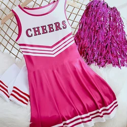 Estate nuove ragazze 3d stampato abito senza maniche Cheerleading Party Uniform Team Opening abbigliamento moda per bambini 3-14 anni venduti