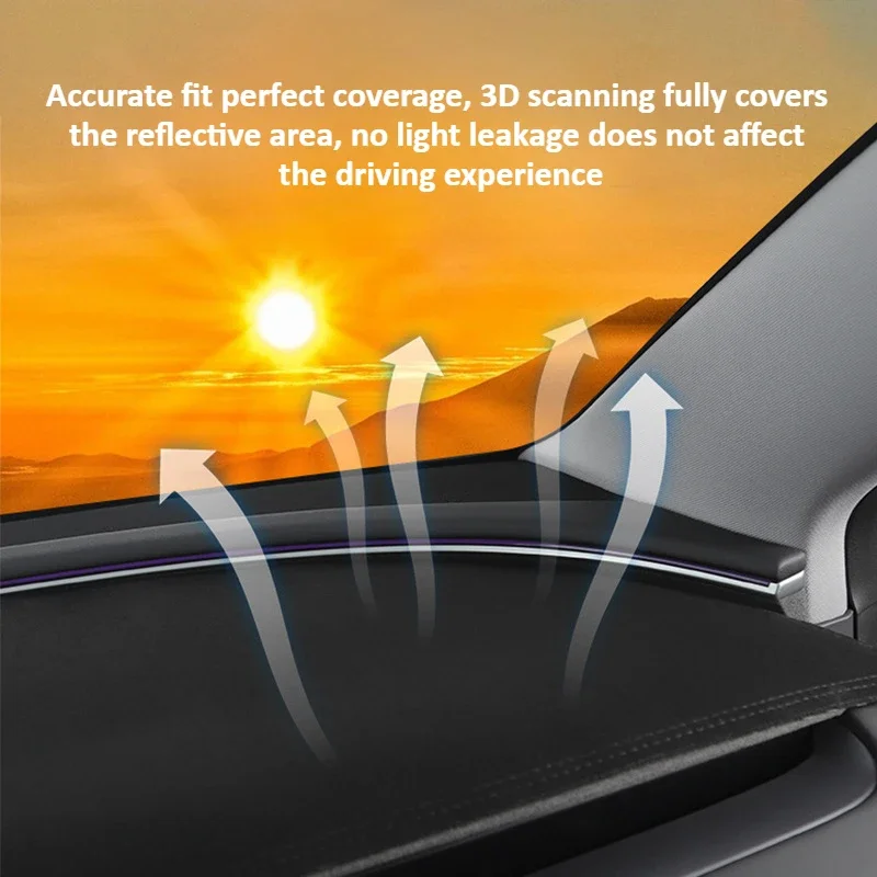 Für Tesla Model 3 Y YL Juniper Highland 2025 2026 Wildleder Armaturenbrett-Abdeckung Sonnenschutz Anti-UV Rutschfeste Armaturenbrett-Sonnenschutzmatte – Detail 4