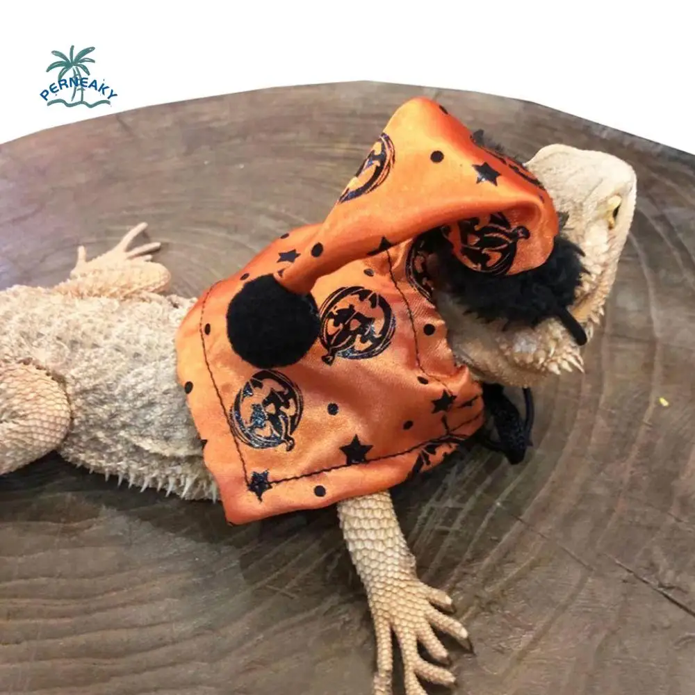 

Fashion Pumpkin Pattern Lizard Cloak Hat Adjustable Soft Halloween Lizard Cloak Orange Lizard Costume Christmas