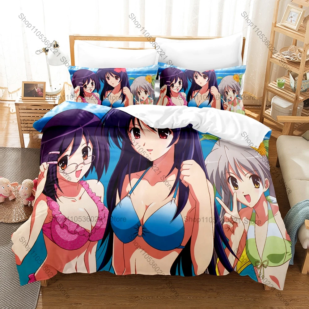 

Nostalgic Small Town Romance Anime Myself ; Yourself Bedding Set 1 Duvet Cover + 2 Pillowcases HD Digital Print Bed Linen