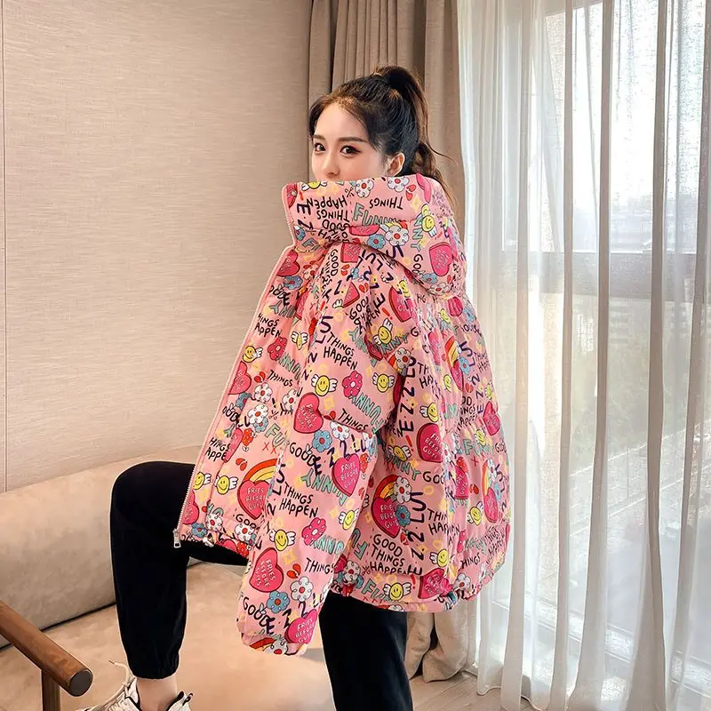 Chaqueta de plumón con estampado para mujer, Parkas cálidas, abrigos de invierno, Canadá, 2022