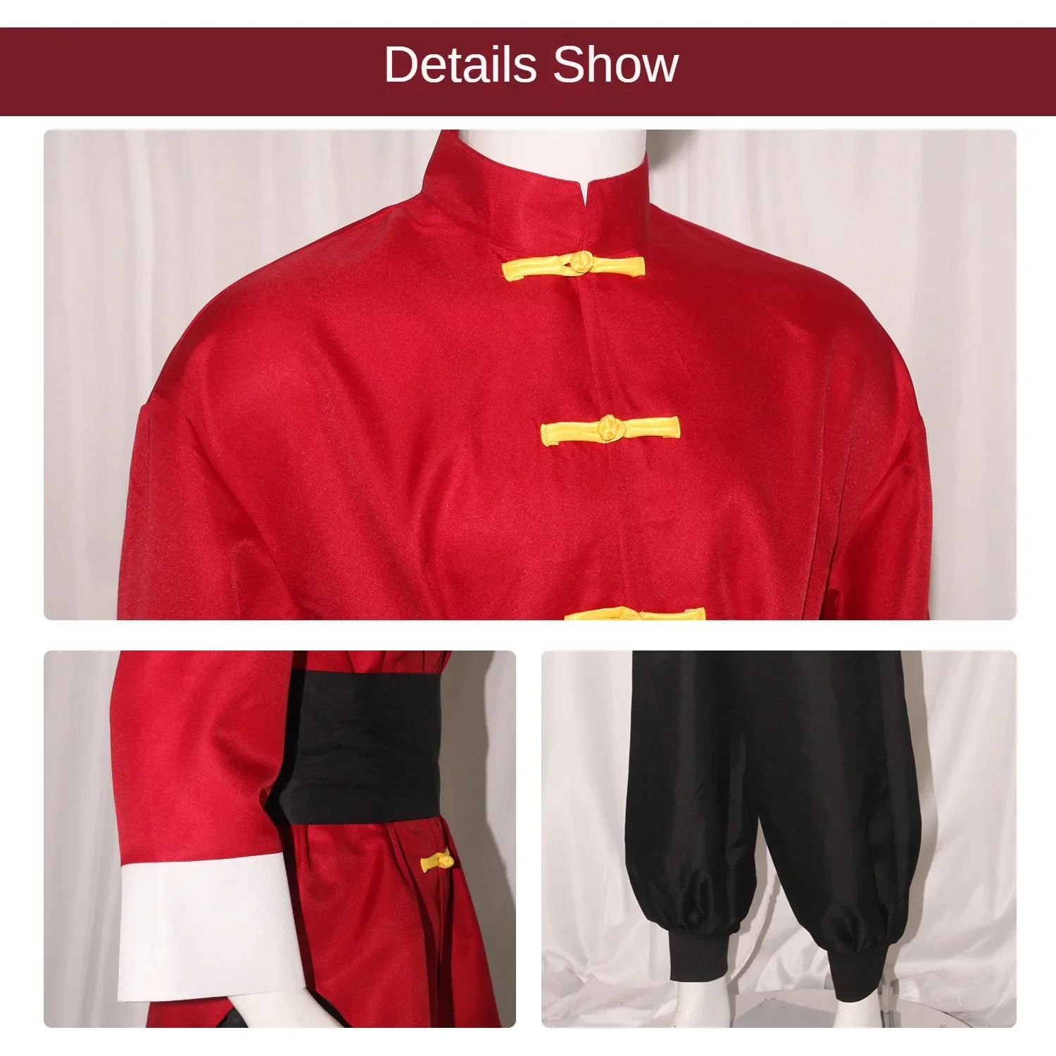 Costume de Cosplay de Style Chinois pour Homme et Femme, Uniforme Rouge, Tenue de Jeu, Carnaval d'Halloween, Anime Ranma, Tendou Akane, 1/2