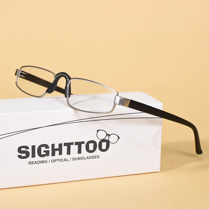 Lesebrille Ultraleichte Legierung TR90 Lesebrille Retro Quadratischen Rahmen Männer Und Frauen Schmale Brillen + 100 + 200 – Detail 2